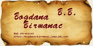 Bogdana Birmanac vizit kartica